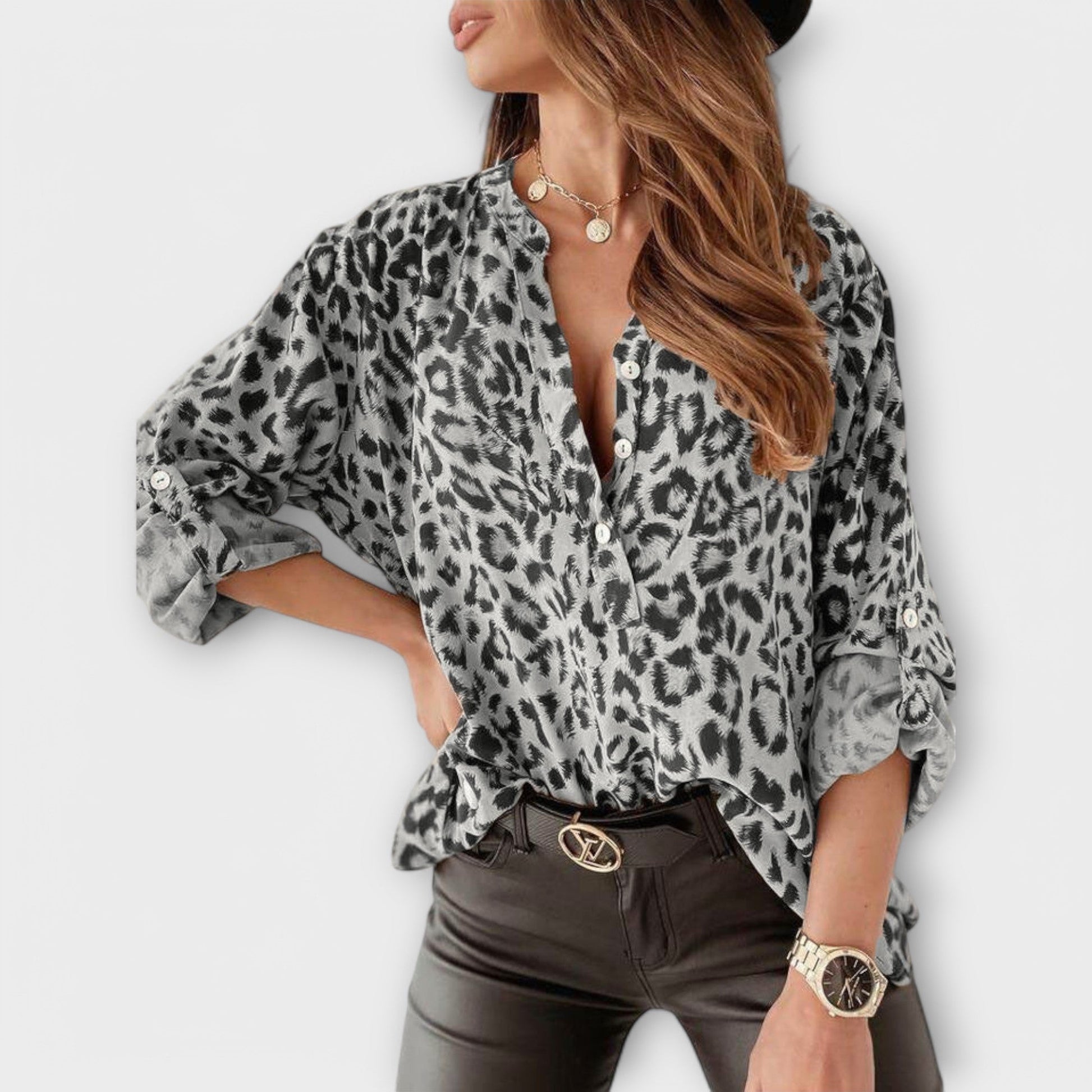 Brand | Stylish Blouse with Leopard Print - Image 2