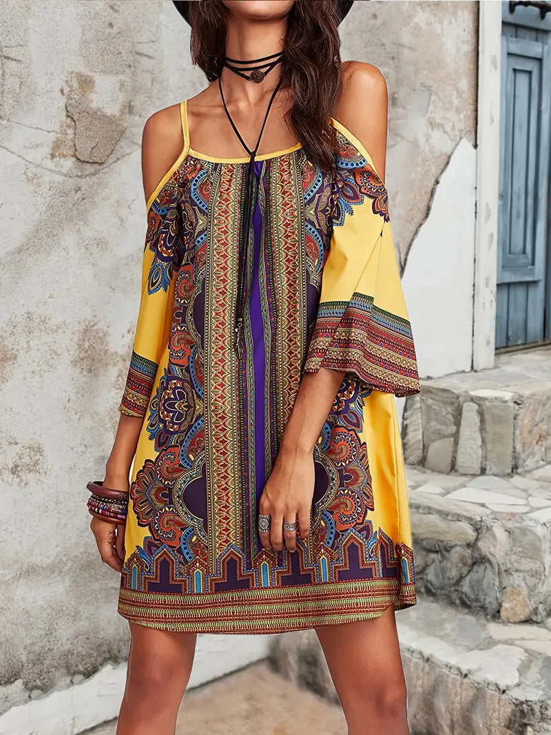 Cheryl | Shoulder Dress - Flowy Casual Mini - Image 4