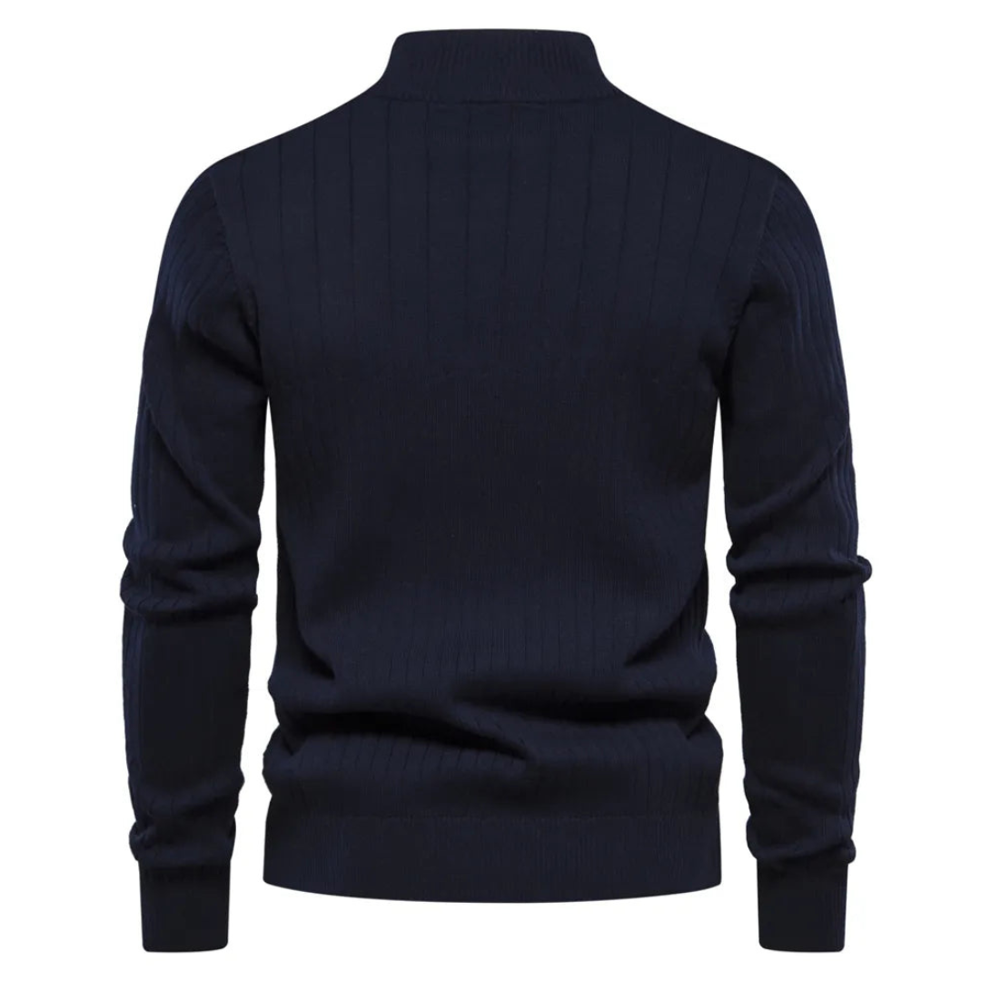 Louie | Men's Quarter Zip Long Sleeve Sweater - Image 2