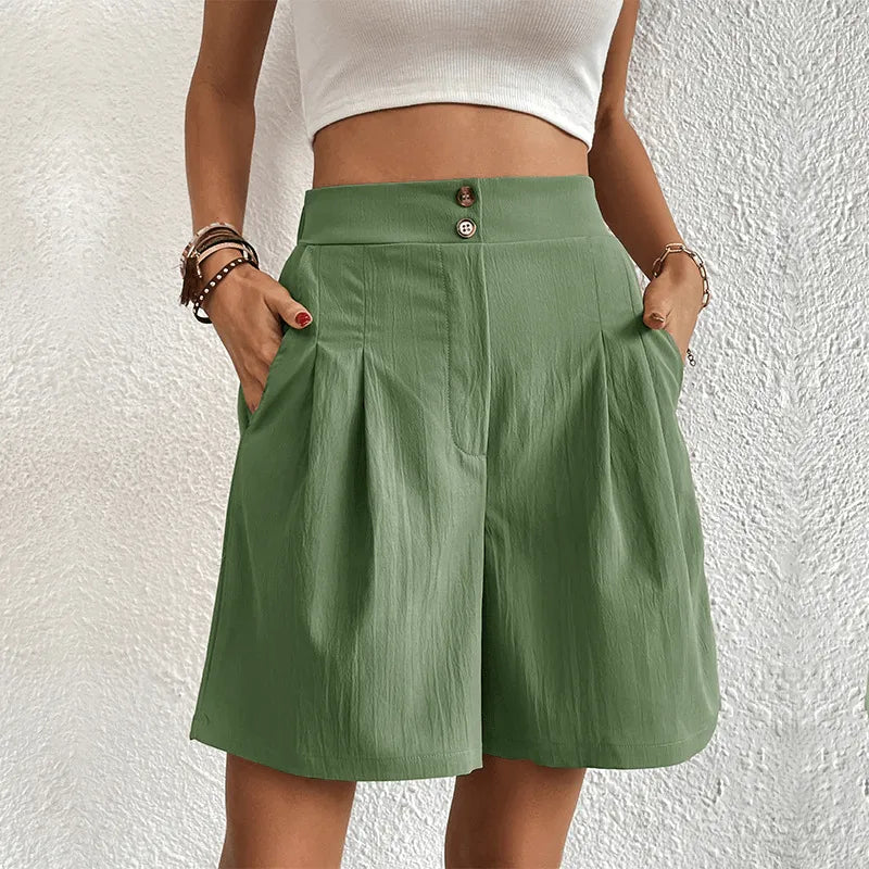 Couture-moda | High-Waisted Pleated Shorts - Lightweight Summer Style - Image 4