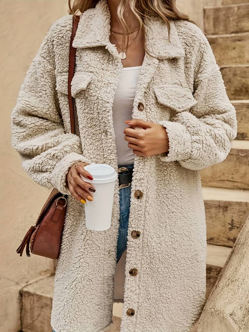 Robin | Women's Oversized Sherpa Coat - Image 3