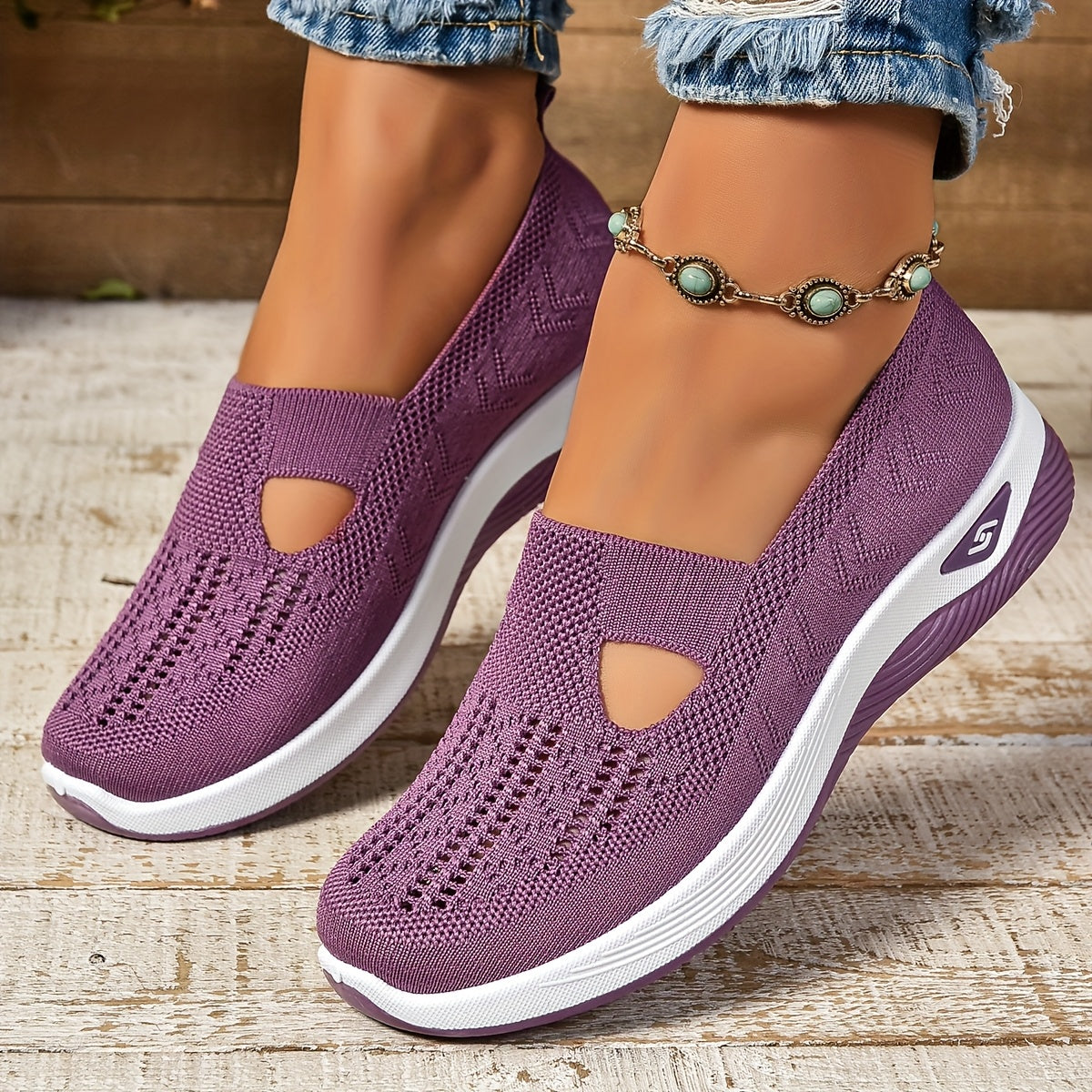 Barbara | Stylish Low-Cut Sneakers - Breathable Knit and Cushioned Comfort - Image 1