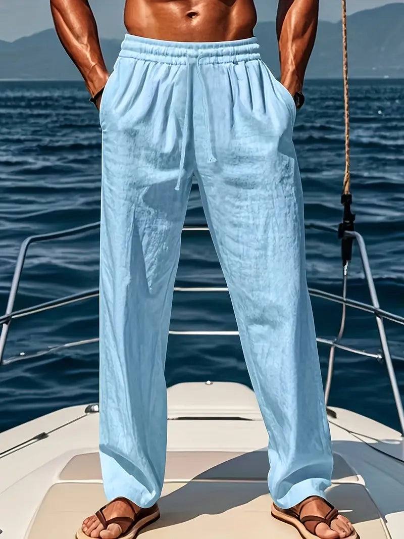 Jake | Men's Linen Pants with Loose Fit - Image 3