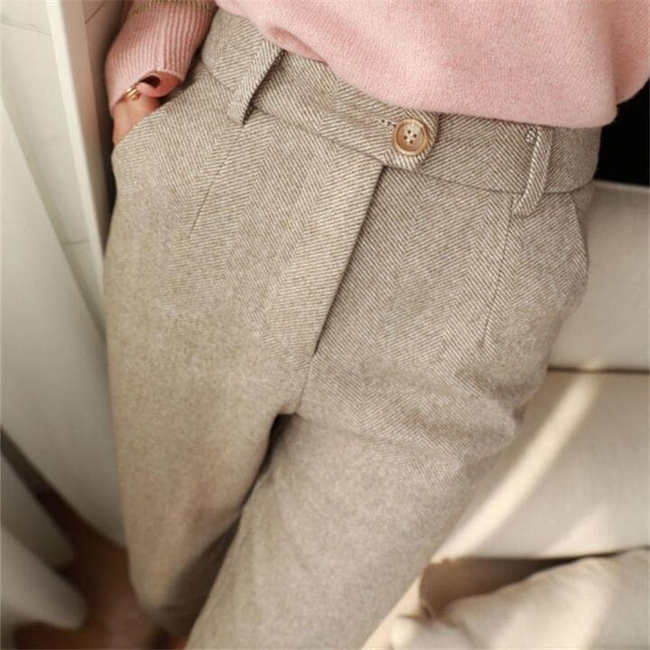 Dennis | Women's Herringbone Pleated Pants - Image 2