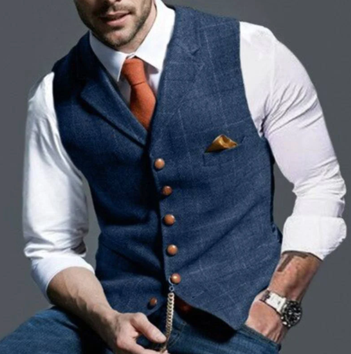 Cameron | Men's Slim Fit Dress Vest - Image 1