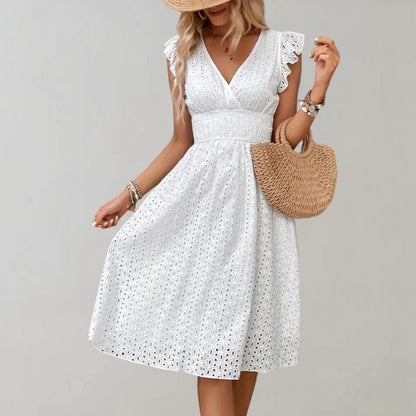 Priscilla | Stylish Dress with Flutter Sleeves - Image 2