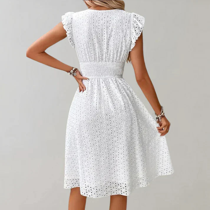 Priscilla | Stylish Dress with Flutter Sleeves - Image 5