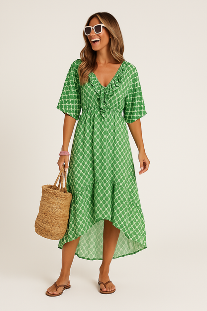 Lisa | Elegant Floral Midi Dress for Effortless Style - Image 1