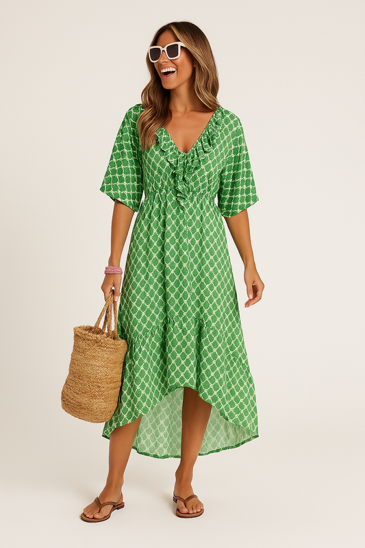 Lisa | Elegant Floral Midi Dress for Effortless Style - Image 1
