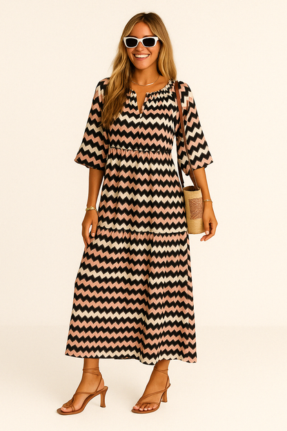 Lisa | Elegant Floral Midi Dress for Effortless Style - Image 4