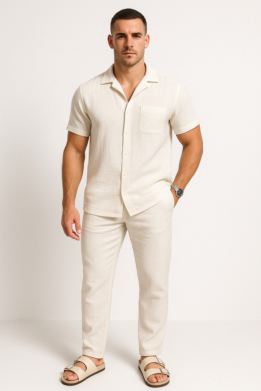 Milo | Men’s Casual Shirt and Trousers Set – Lightweight Cotton – Relaxed Fit - Image 1