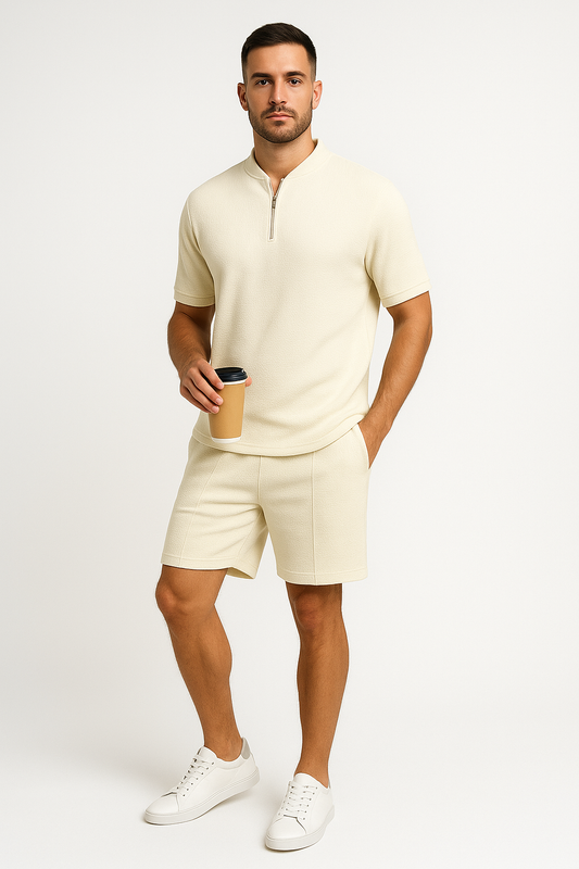 Eugene | Up Top and Shorts Set – Waffle Knit – Comfortable Casual Wear - Image 1