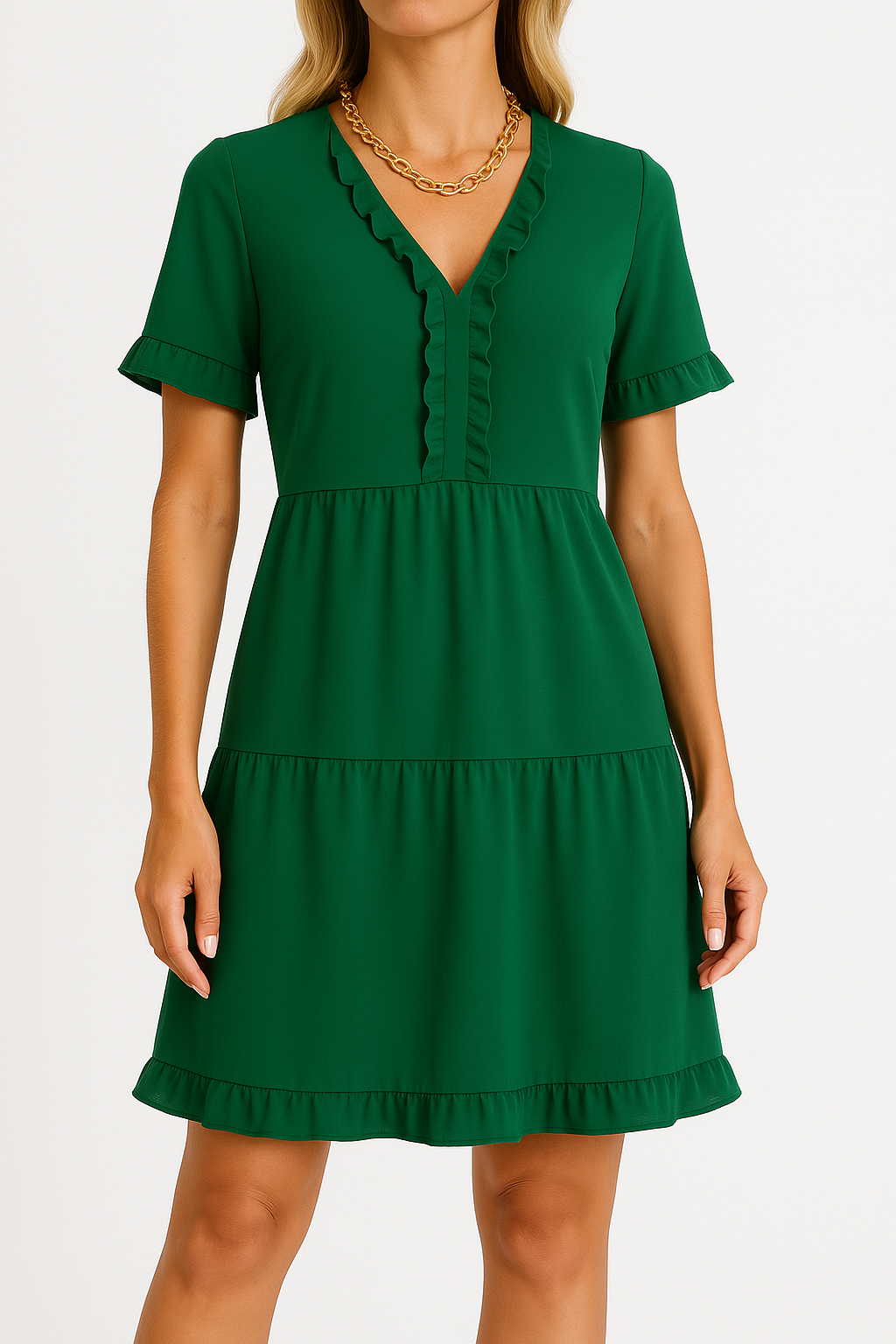 Peggy | Stylish A-Line Dress with V-Neck - Image 1