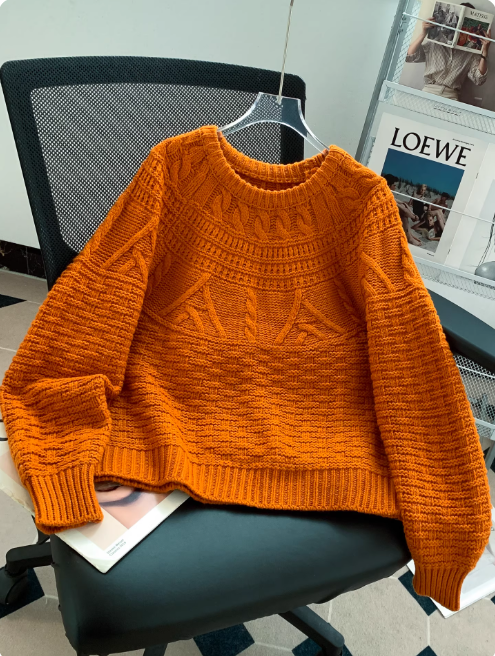 Jane | Women's Crewneck Cable Knit Sweater - Image 1