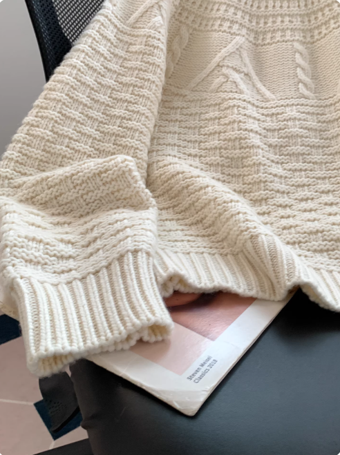 Jane | Women's Crewneck Cable Knit Sweater - Image 5