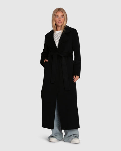 Patricia | Stylish Boyfriend Maxi Coat - Black - Image 2