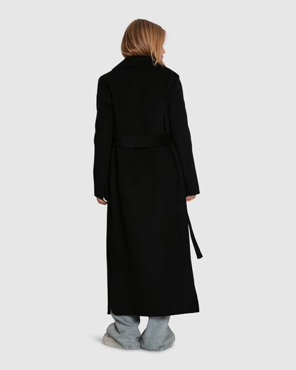 Patricia | Stylish Boyfriend Maxi Coat - Black - Image 4