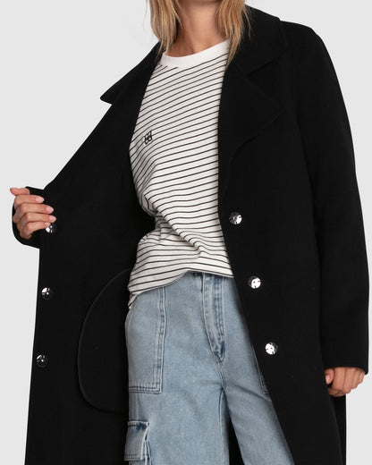 Patricia | Stylish Boyfriend Maxi Coat - Black - Image 6