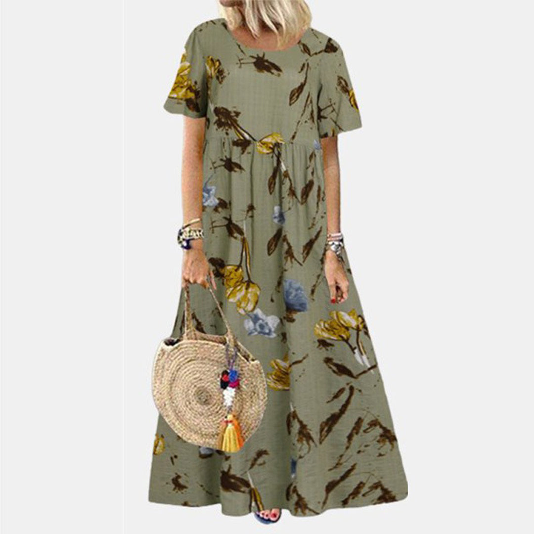 Denise | Elegant A-line Midi Dress with Pockets - Image 3