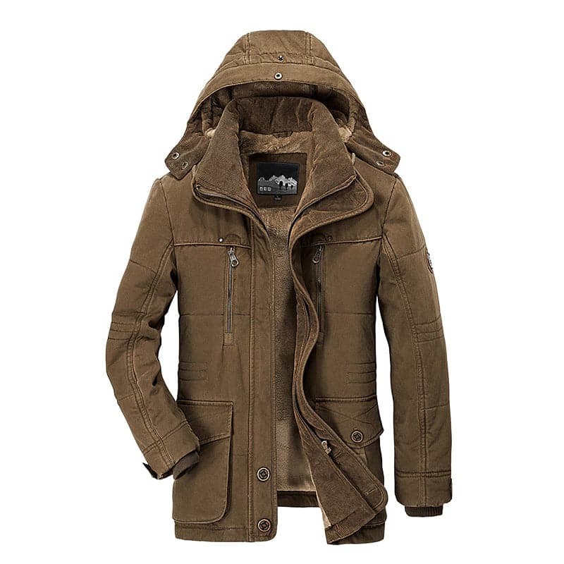 James | Men's Hooded Mid-Length Parka Jacket - Image 2