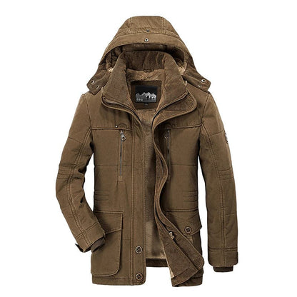 James | Men's Hooded Mid-Length Parka Jacket - Image 2
