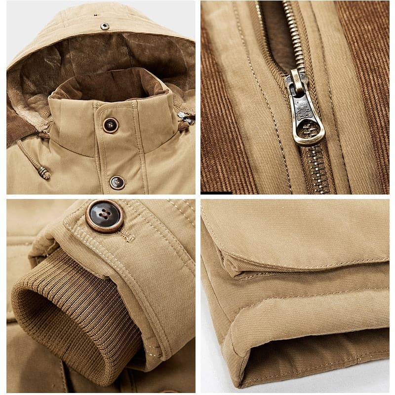 James | Men's Hooded Mid-Length Parka Jacket - Image 7