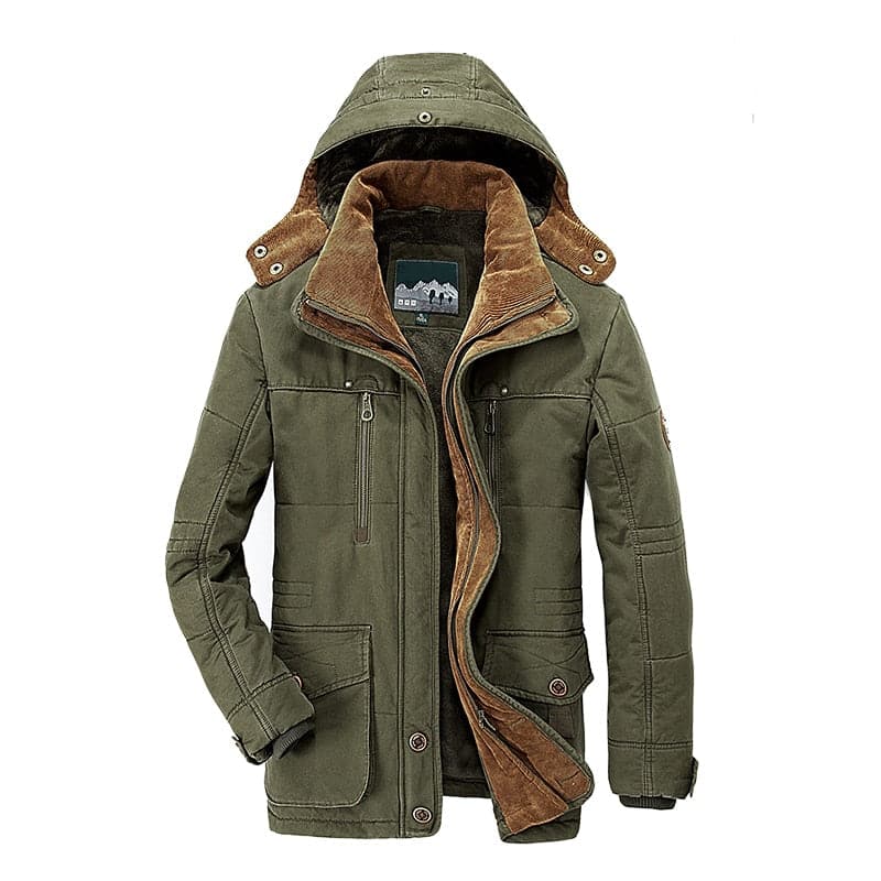 James | Men's Hooded Mid-Length Parka Jacket - Image 3