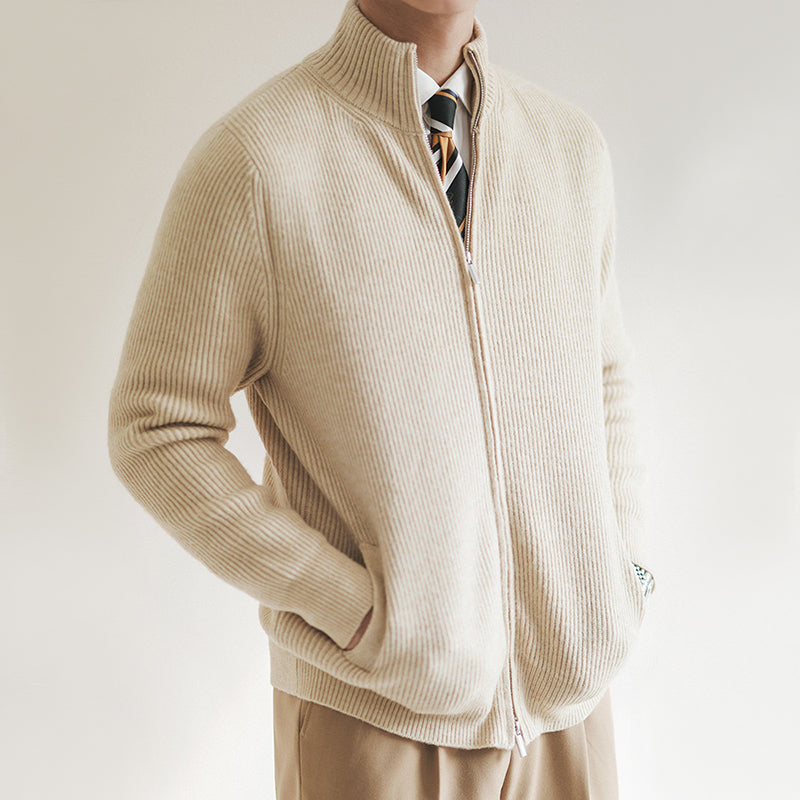 Russell | Men's Full Zip Ribbed Knit Sweater - Image 2