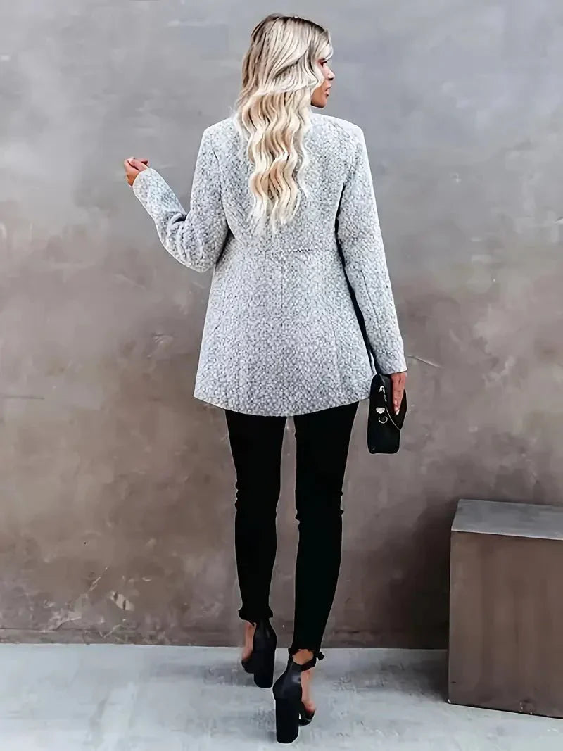 Cheri | Women's Long Open Front Casual Coat - Image 2