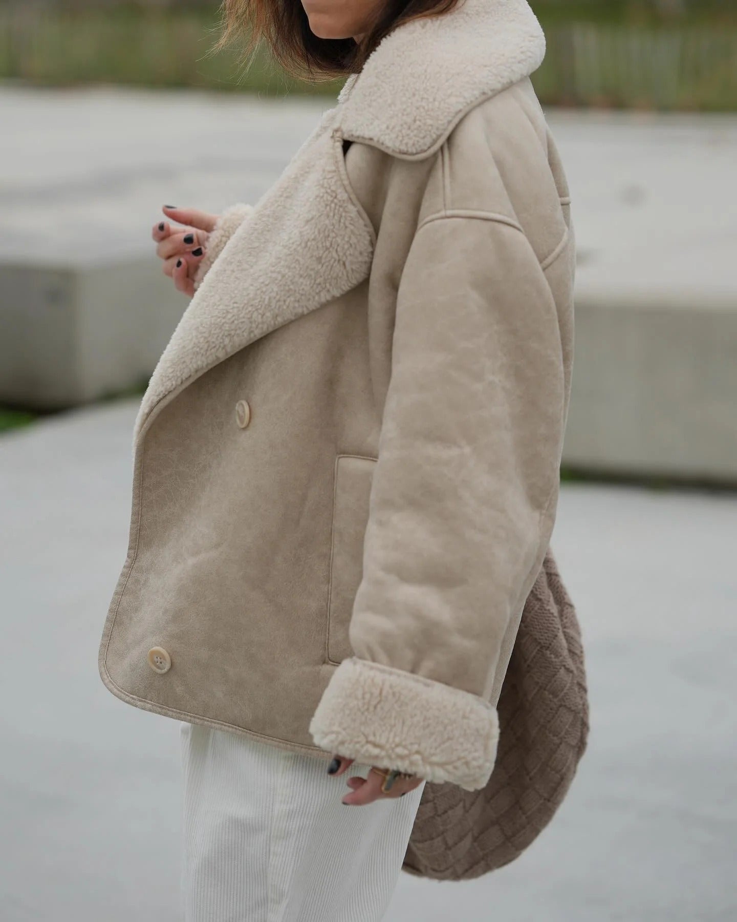 Nancy | Women's Oversized Sherpa Short Jacket - Image 8
