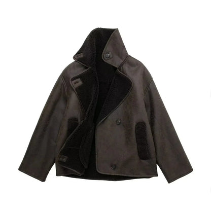 Nancy | Women's Oversized Sherpa Short Jacket - Image 6