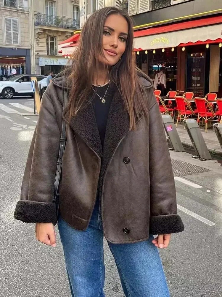 Nancy | Women's Oversized Sherpa Short Jacket - Image 3