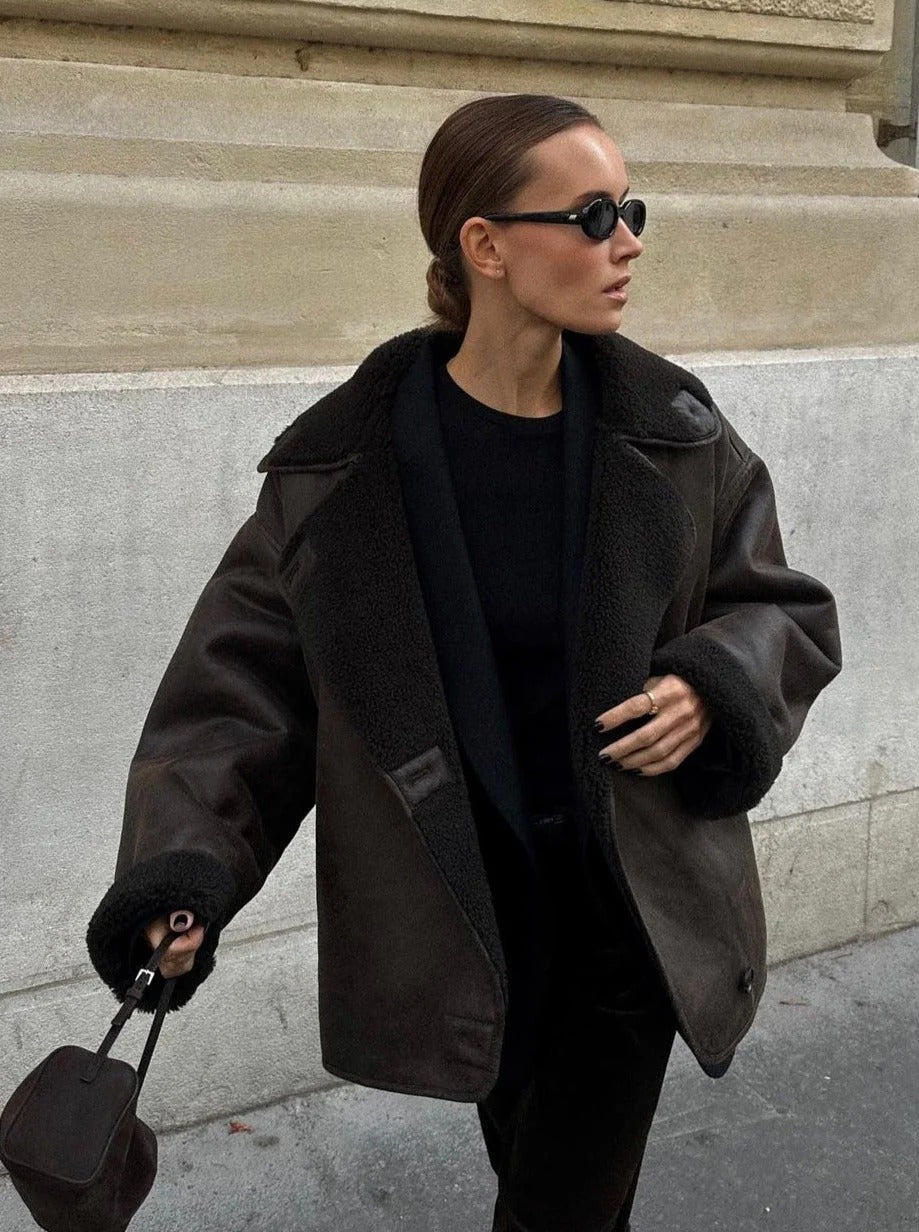 Nancy | Women's Oversized Sherpa Short Jacket - Image 4