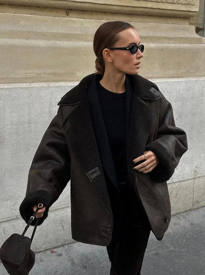 Nancy | Women's Oversized Sherpa Short Jacket - Image 4