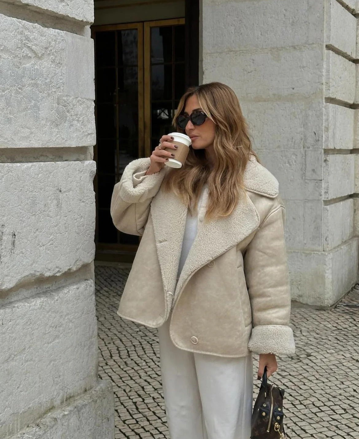 Nancy | Women's Oversized Sherpa Short Jacket - Image 2