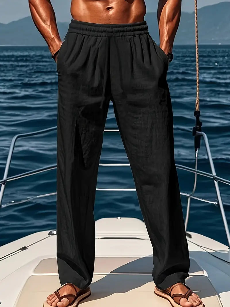 Jake | Men's Linen Pants with Loose Fit - Image 2