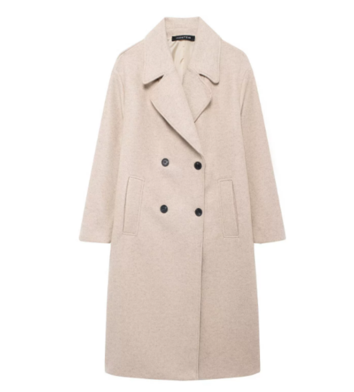 Roxanne | Stylish Boyfriend Maxi Coat - Beige