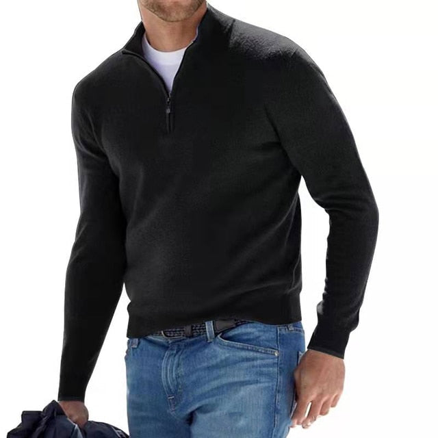 Barry | Men's Quarter Zip Sweater - Image 6
