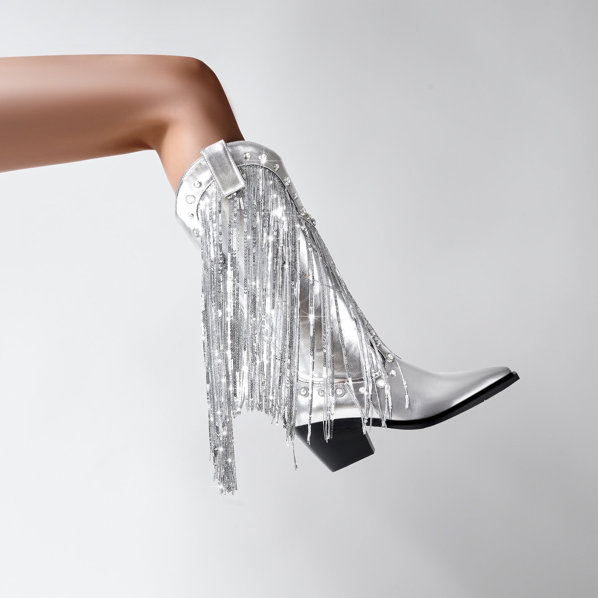 Marina | Women's Fringe Cowboy Boots - Image 3