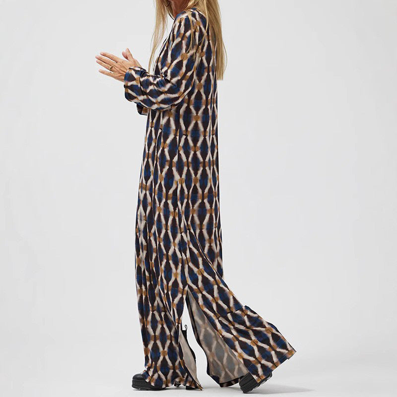 Sloane | Women's Long Sleeve Lightweight Printed Midi Dress - Image 2