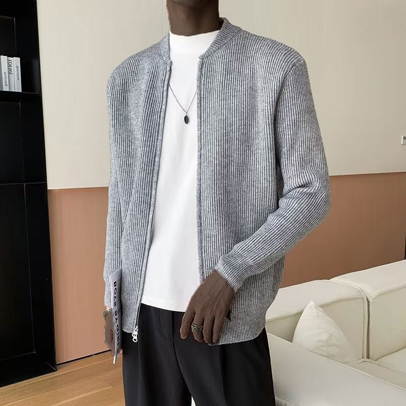 Morgan | Men's Zip Up Ribbed Sweater - Image 6