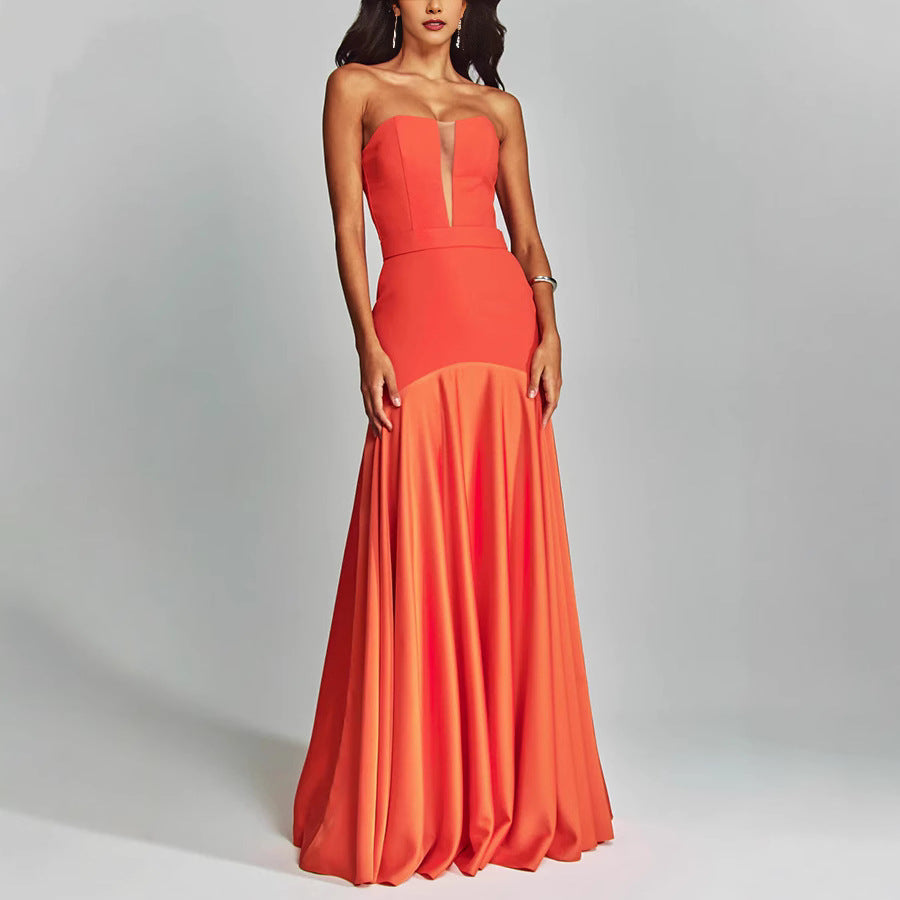 Couture-moda | Women’s Strapless Gown - Satin Finish - Elegant Slim Fit - Image 2