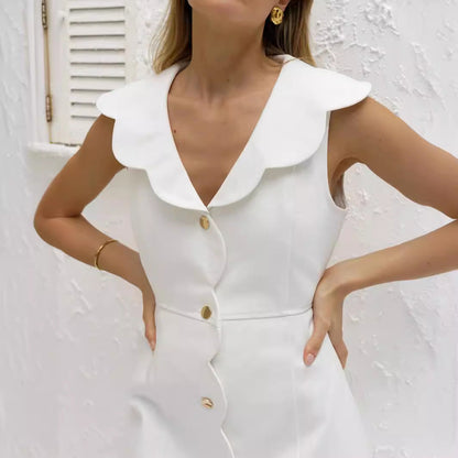 Olivia-johnson | Women's Denim Dress - Sleek Sleeveless Style - Image 6