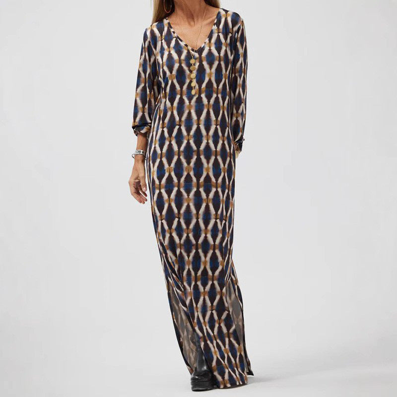 Sloane | Women's Long Sleeve Lightweight Printed Midi Dress - Image 4