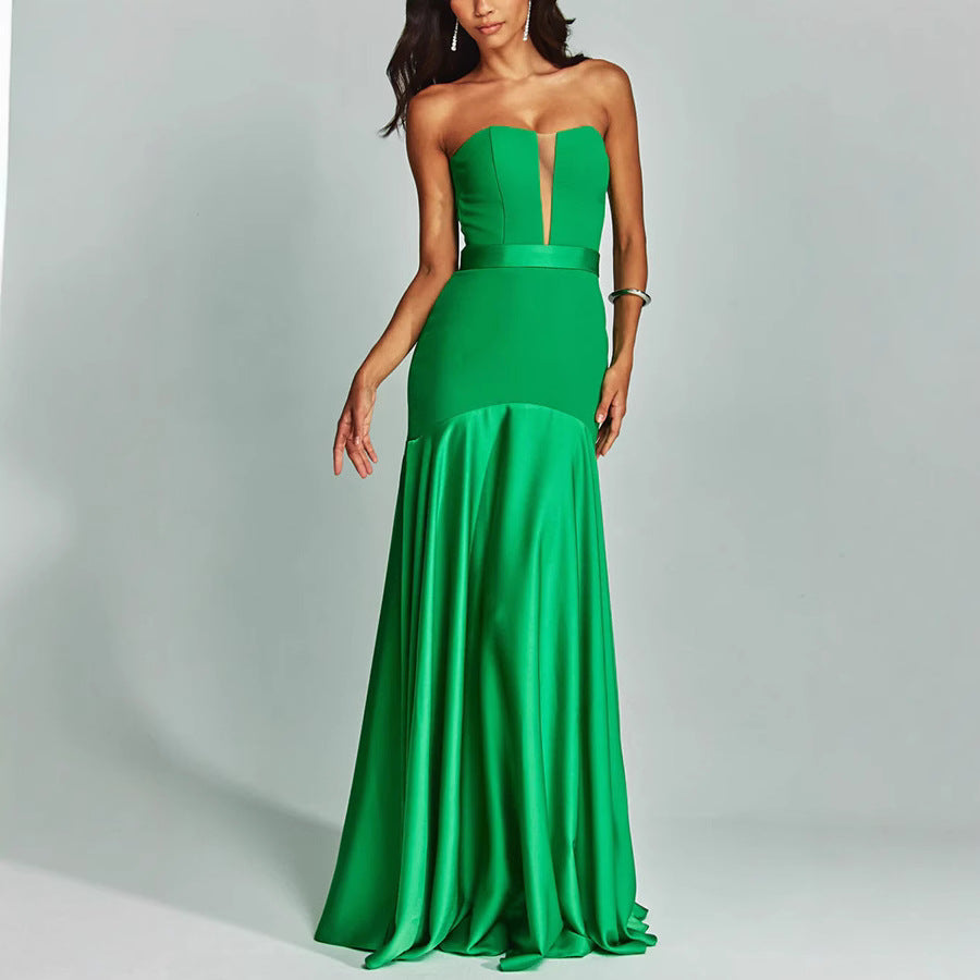 Couture-moda | Women’s Strapless Gown - Satin Finish - Elegant Slim Fit - Image 1