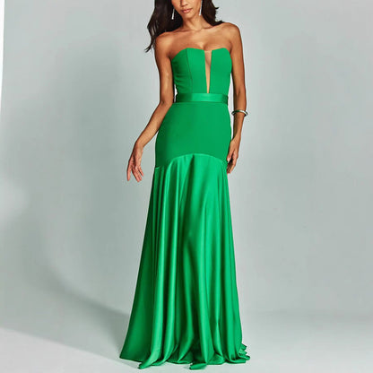Couture-moda | Women’s Strapless Gown - Satin Finish - Elegant Slim Fit - Image 1