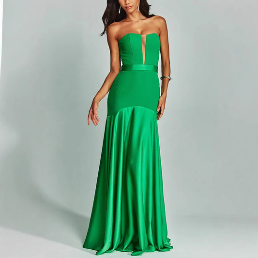 Couture-moda | Women’s Strapless Gown - Satin Finish - Elegant Slim Fit - Image 1