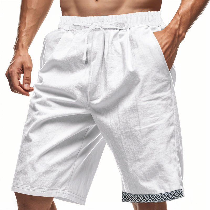 Jordan | Stylish Linen Shorts for Men with Boho Trim - Image 2