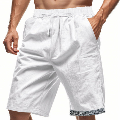 Jordan | Stylish Linen Shorts for Men with Boho Trim - Image 2