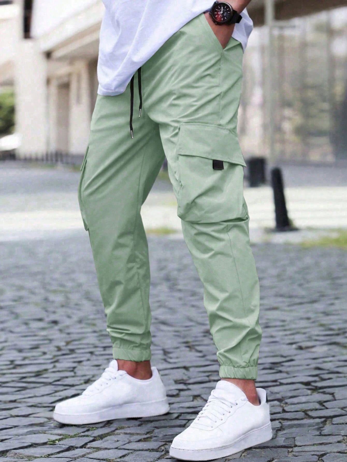 Couture-moda | Men’s Cargo Jogger Pants – Comfortable Cotton Blend – Relaxed Fit – Tapered Leg – Drawstring Waist - Image 4